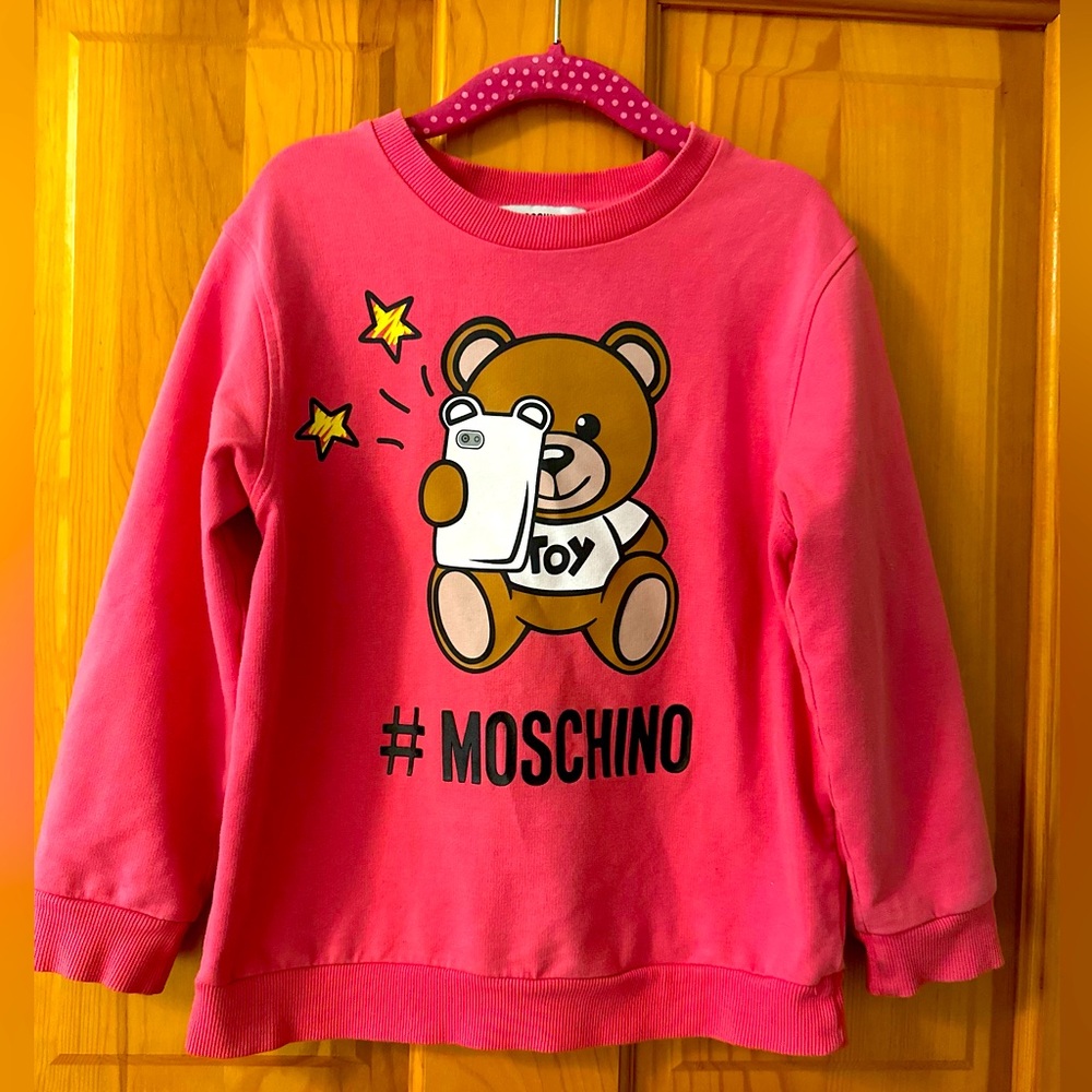 KIDS MOSCHINO TRENDING PINK SWEATER WITH LOGO